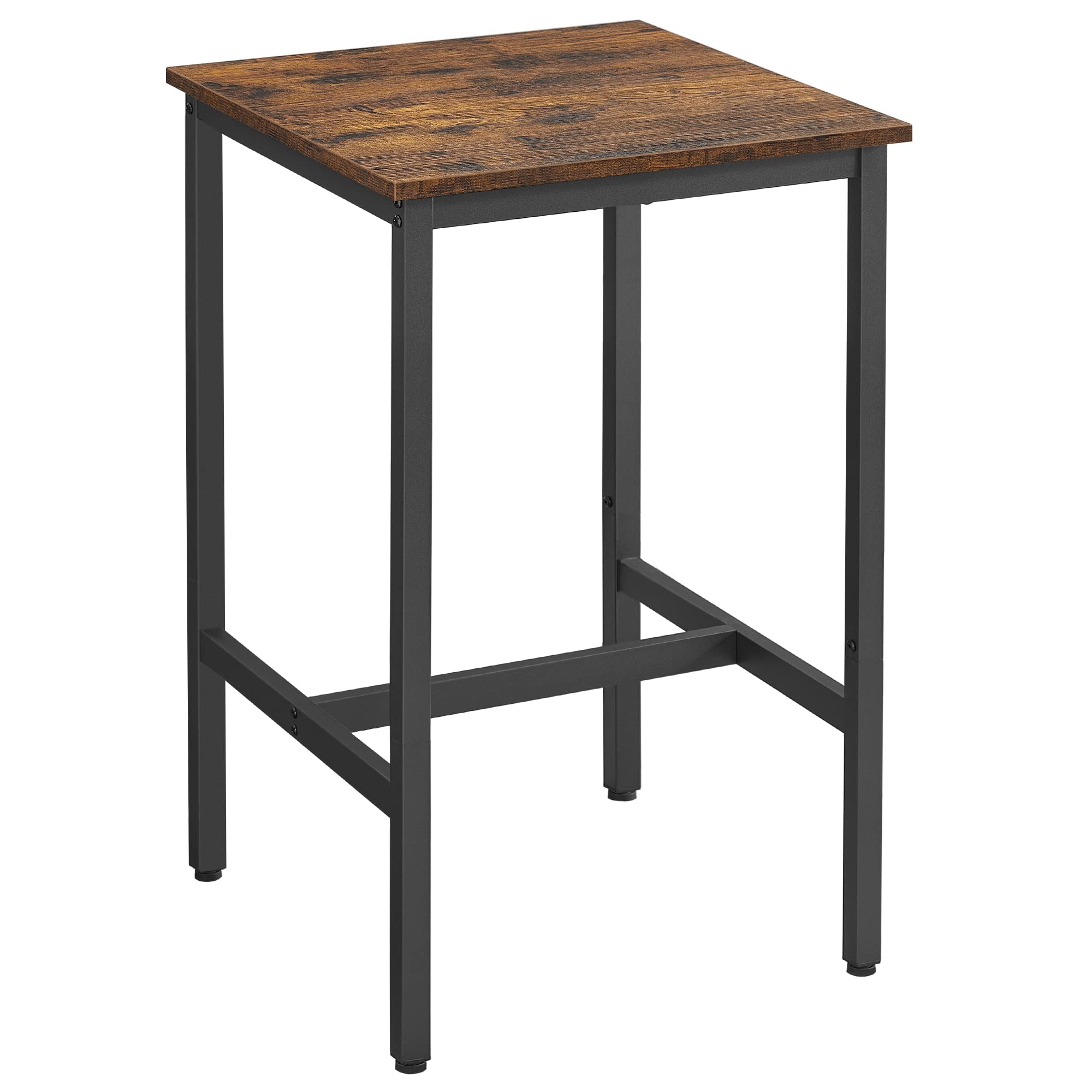 VASAGLE bar table with rustic brown finish creates a warm kitchen focal point in small spaces.