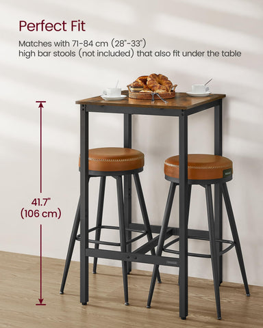 VASAGLE Bar Table rustic brown and ink black finish fits versatile decor