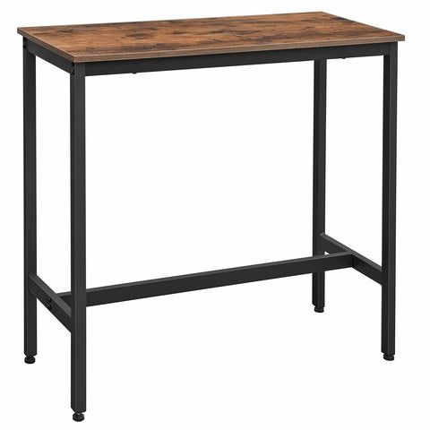 VASAGLE bar table with rustic brown and ink black finish for compact dining