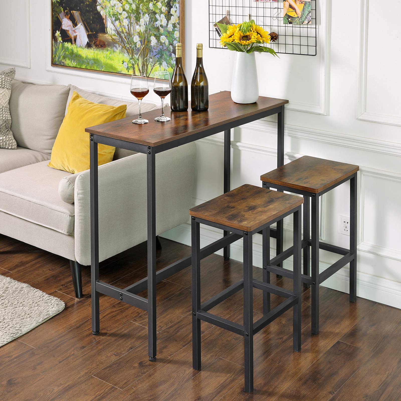 VASAGLE bar table spacious surface ideal for plates and drinks