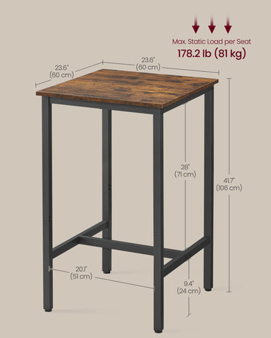 VASAGLE Bar Table shown with stools creating a cozy breakfast nook
