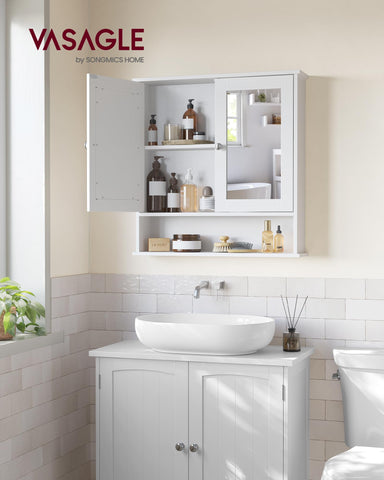 VASAGLE bathroom cabinet adjustable shelf behind doors for varied items
