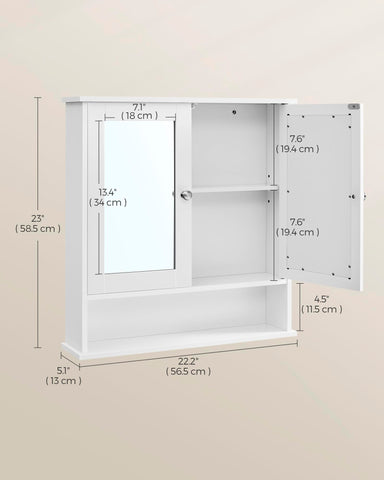 VASAGLE modern white cabinet blends with bathroom decor and keeps spaces organized
