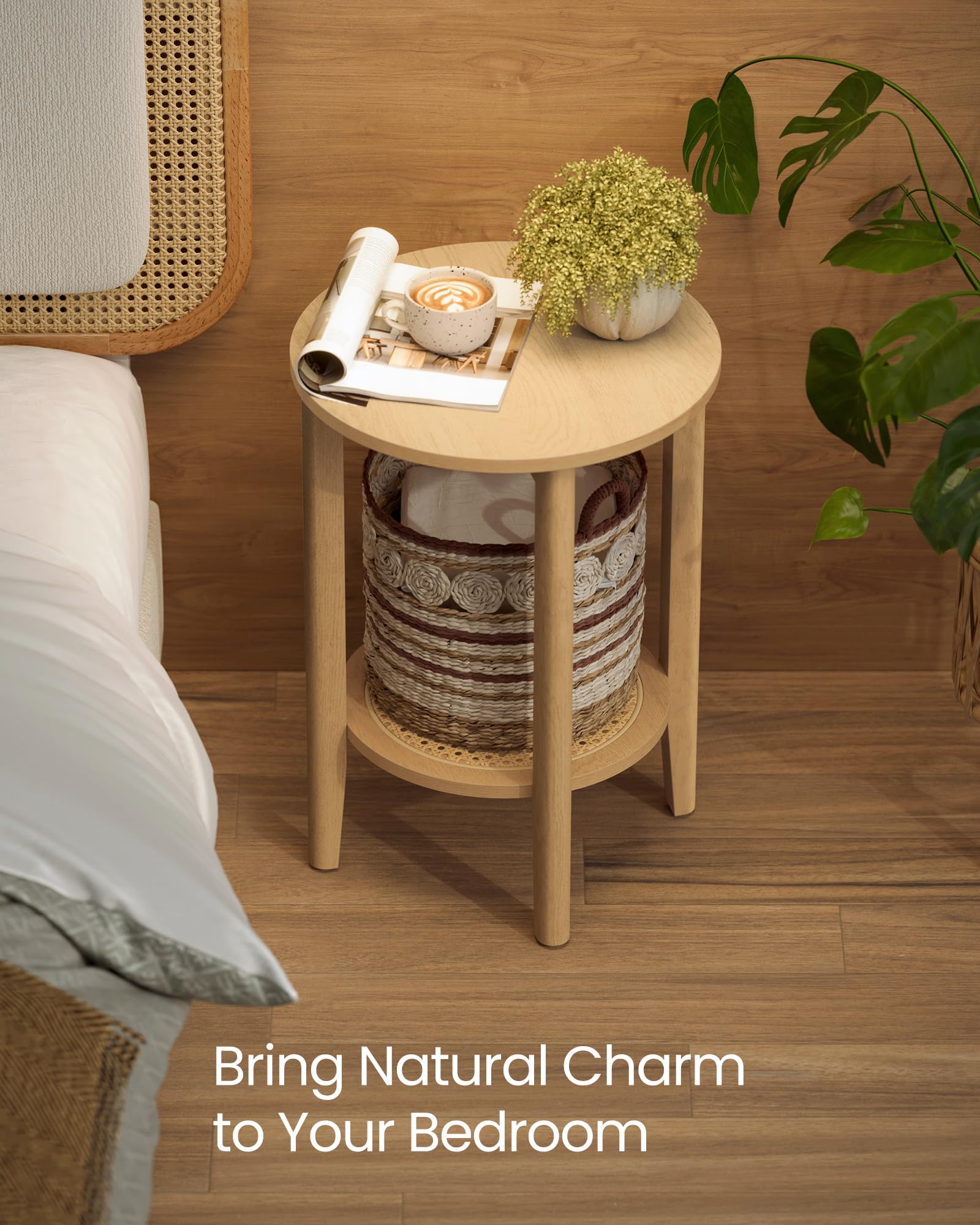 VASAGLE bedside table compact size fits small bedrooms and tight corners