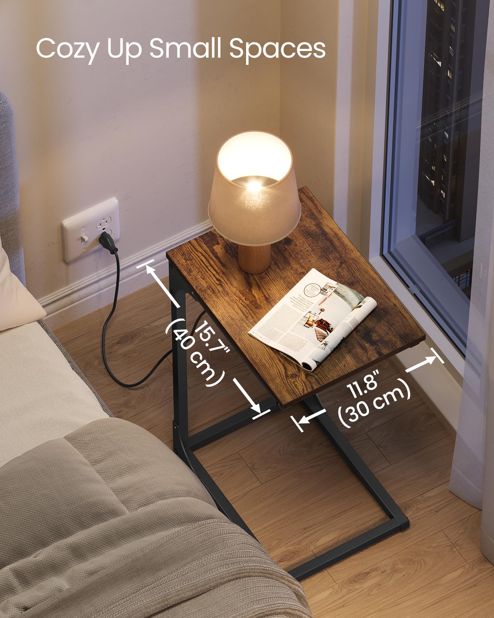VASAGLE bedside setup offers compact design for light work