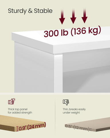 Sturdy 300 lb top from VASAGLE supports comfortable seating.