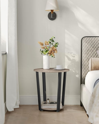 VASAGLE black metal frame bars provide industrial flair and sturdy support.