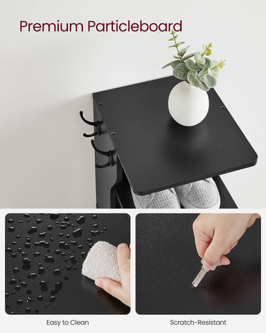 VASAGLE black slim corner shelf ideal for hallway storage