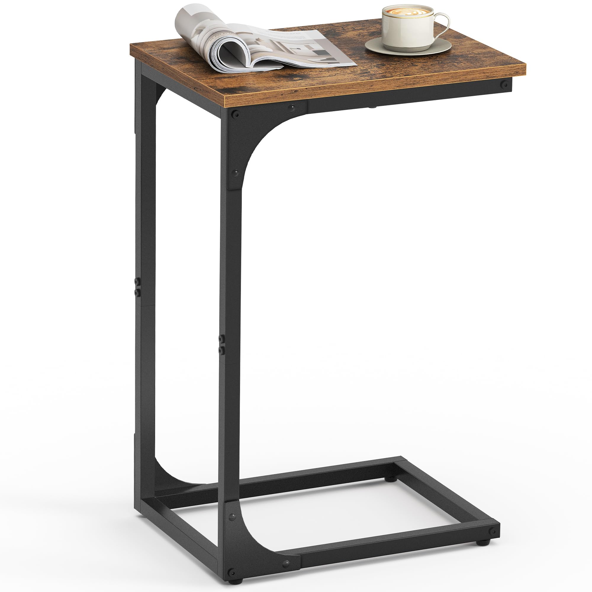 VASAGLE C-shaped end table front view showing compact design for small spaces