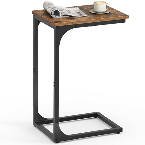 VASAGLE C-shaped end table front view showing compact design for small spaces