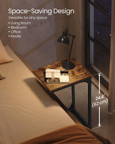 VASAGLE C-shaped end table metal frame close-up highlights sturdy construction