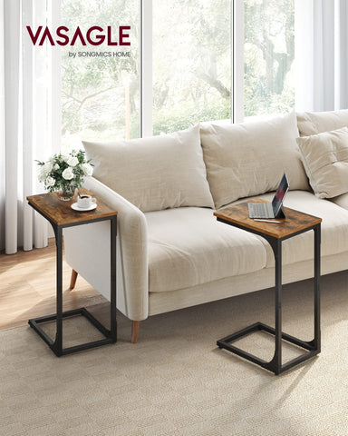 VASAGLE C-Shaped End Table set 2 hugging couch for convenient storage