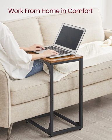 VASAGLE C-Shaped End Table set 2 sturdy steel frame supports daily use