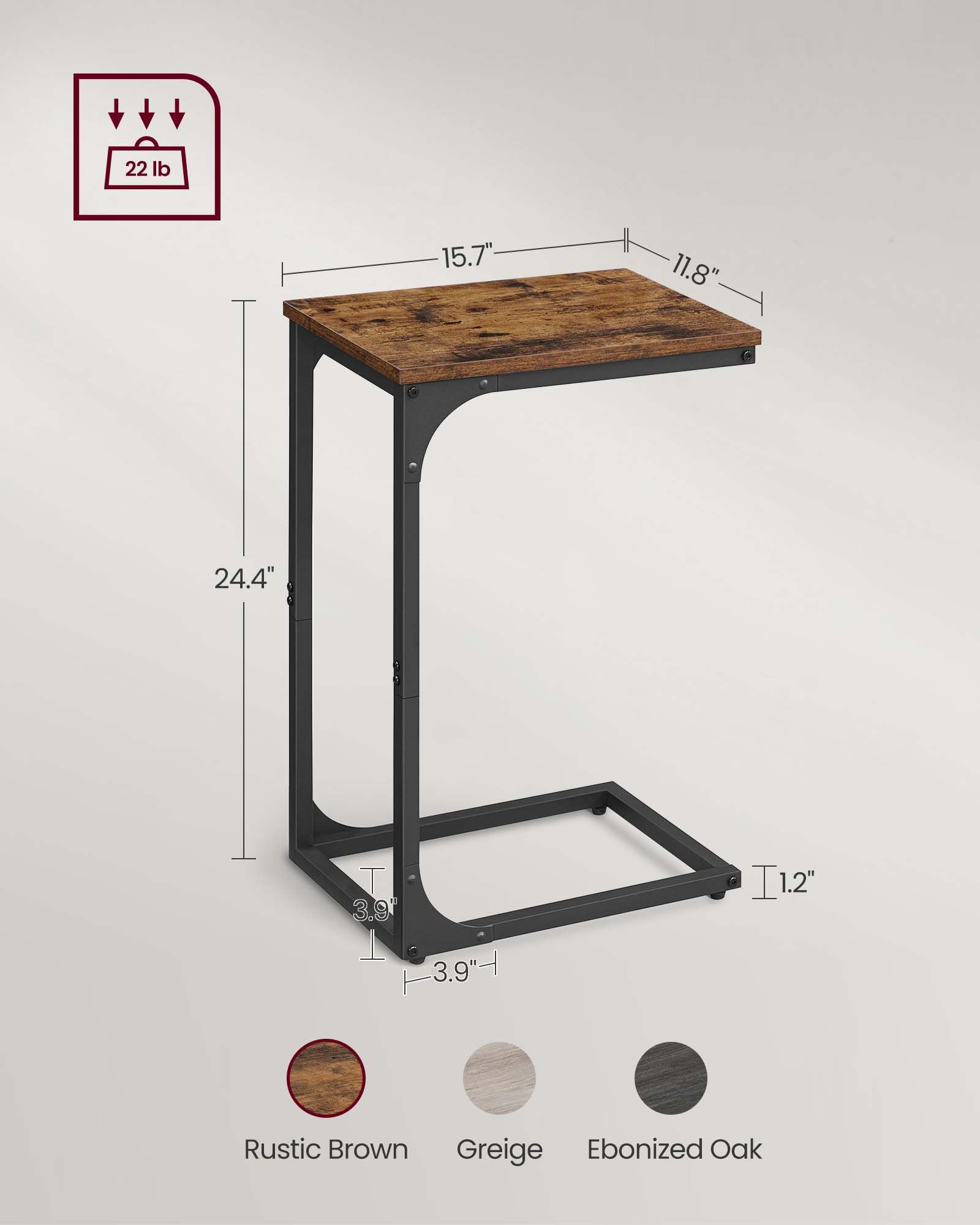 VASAGLE C-Shaped End Table set 2 two-piece set saves space in small rooms