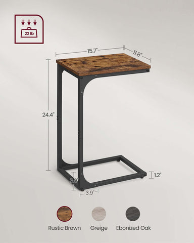 VASAGLE C-Shaped End Table set 2 two-piece set saves space in small rooms