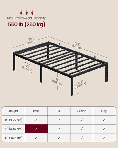 VASAGLE center-support structure reinforces the frame to handle substantial weight.