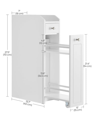 VASAGLE cloud-white finish complements small spaces and interiors.