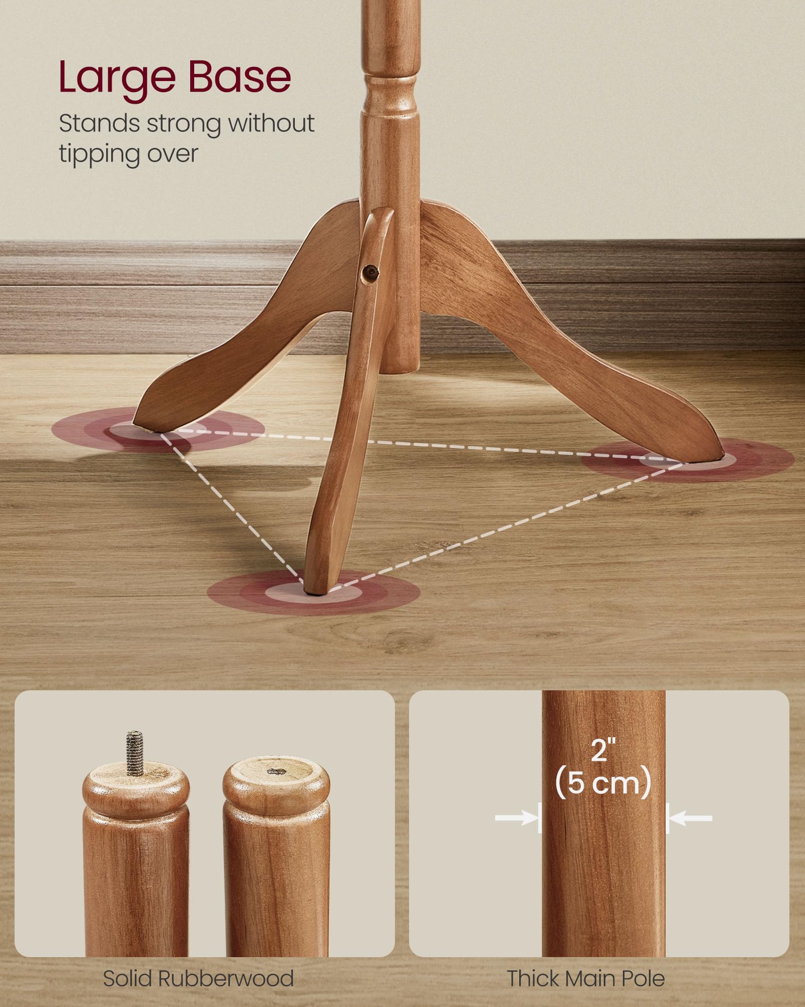 VASAGLE coat rack assembles in under 10 minutes for quick setup.