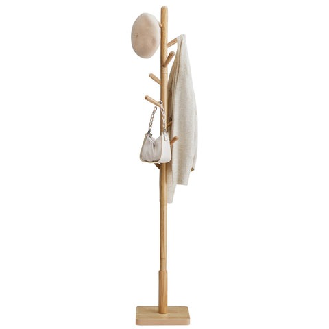 VASAGLE Solid Wood Coat Rack assembly demonstrates quick tool-free setup.