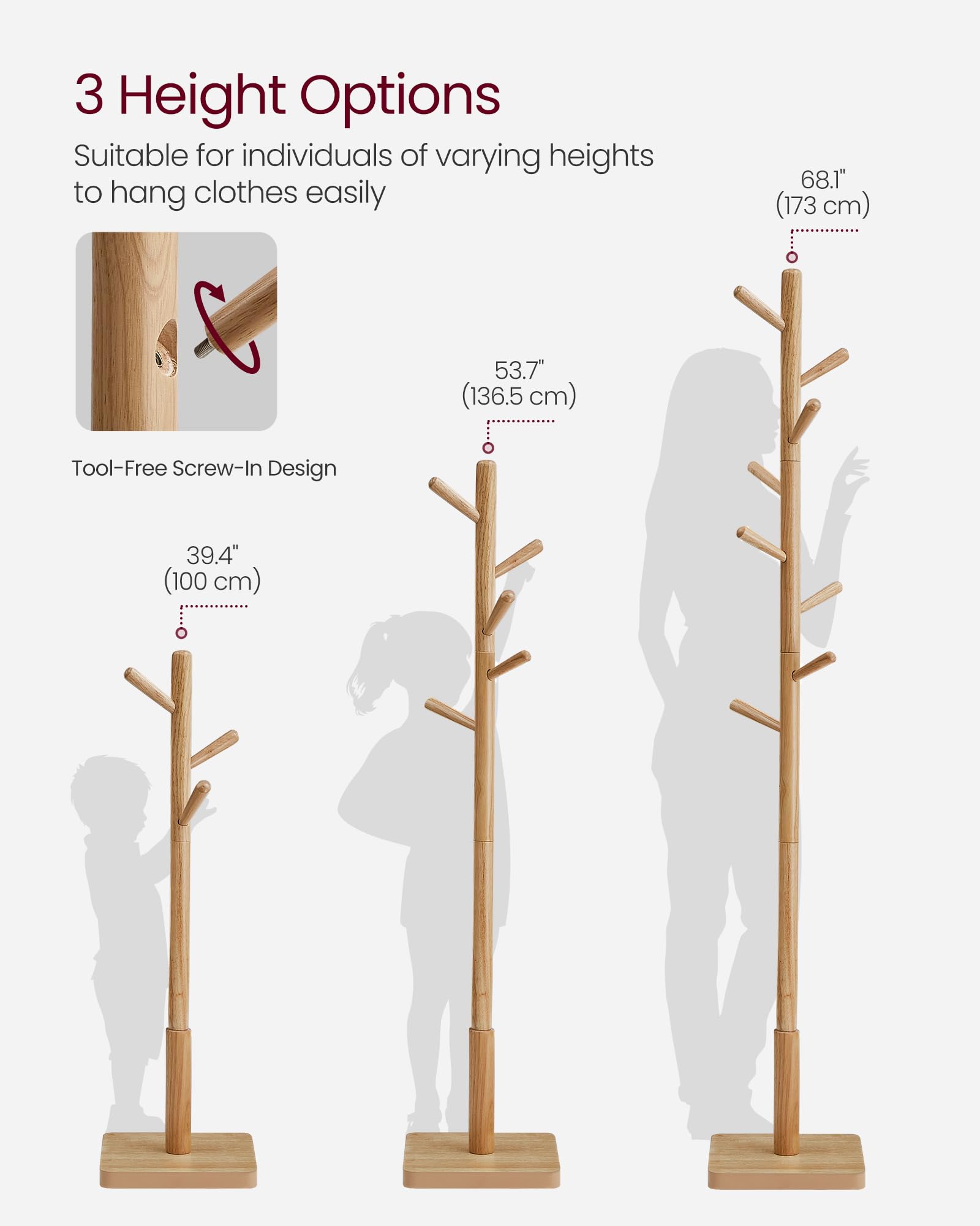 VASAGLE Coat Rack in entryway illustrates stylish, space-saving storage.