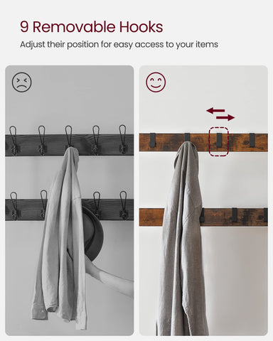 VASAGLE anti-tip kit and sturdy steel frame ensure stable entryway furniture.