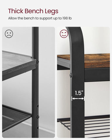 VASAGLE coat rack dimensions 13.3 x 33.1 x 72.1 inches fits small foyers.
