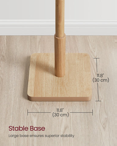 VASAGLE Rubberwood texture close-up shows natural warmth and durable finish.