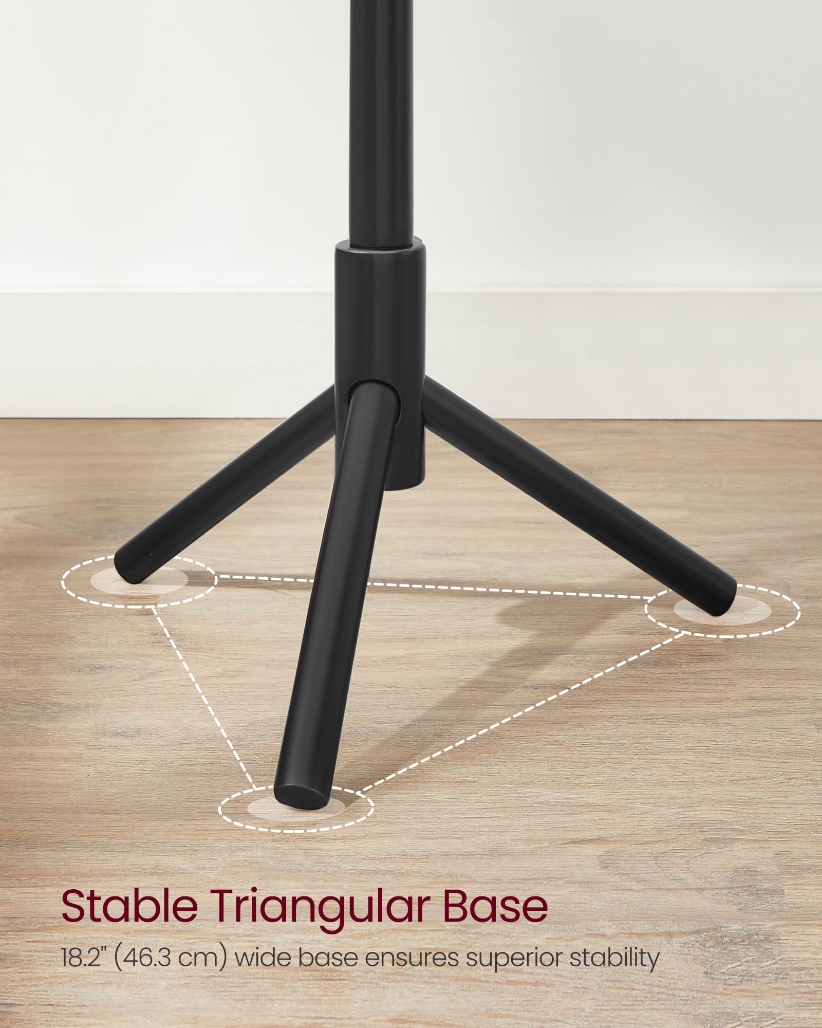 VASAGLE slim footprint fits narrow hallways while holding coats and bags.