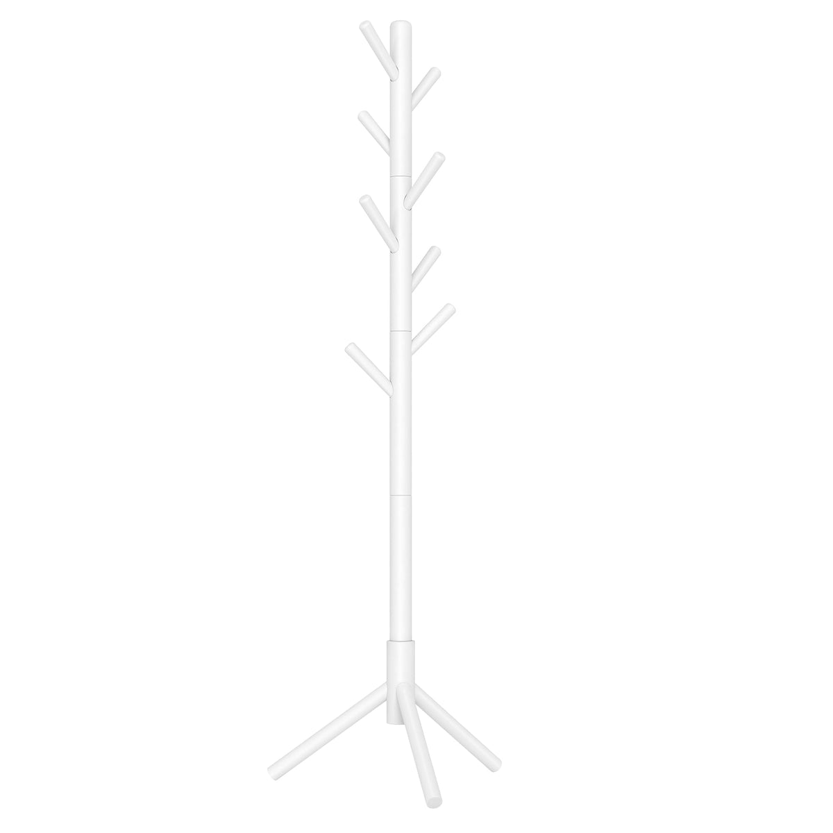 VASAGLE coat rack tree-stand with 8 hooks keeps outerwear organized