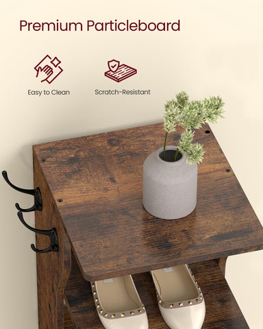 VASAGLE rustic brown finish adds warm style to entryway