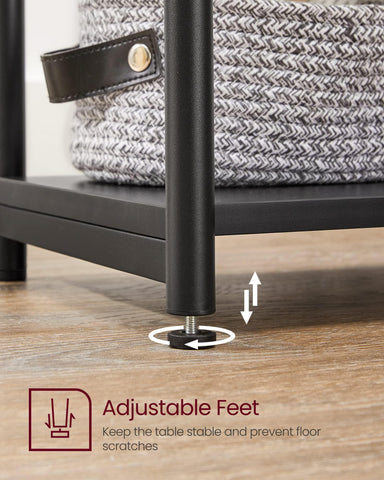 VASAGLE end table supports organization in small spaces.
