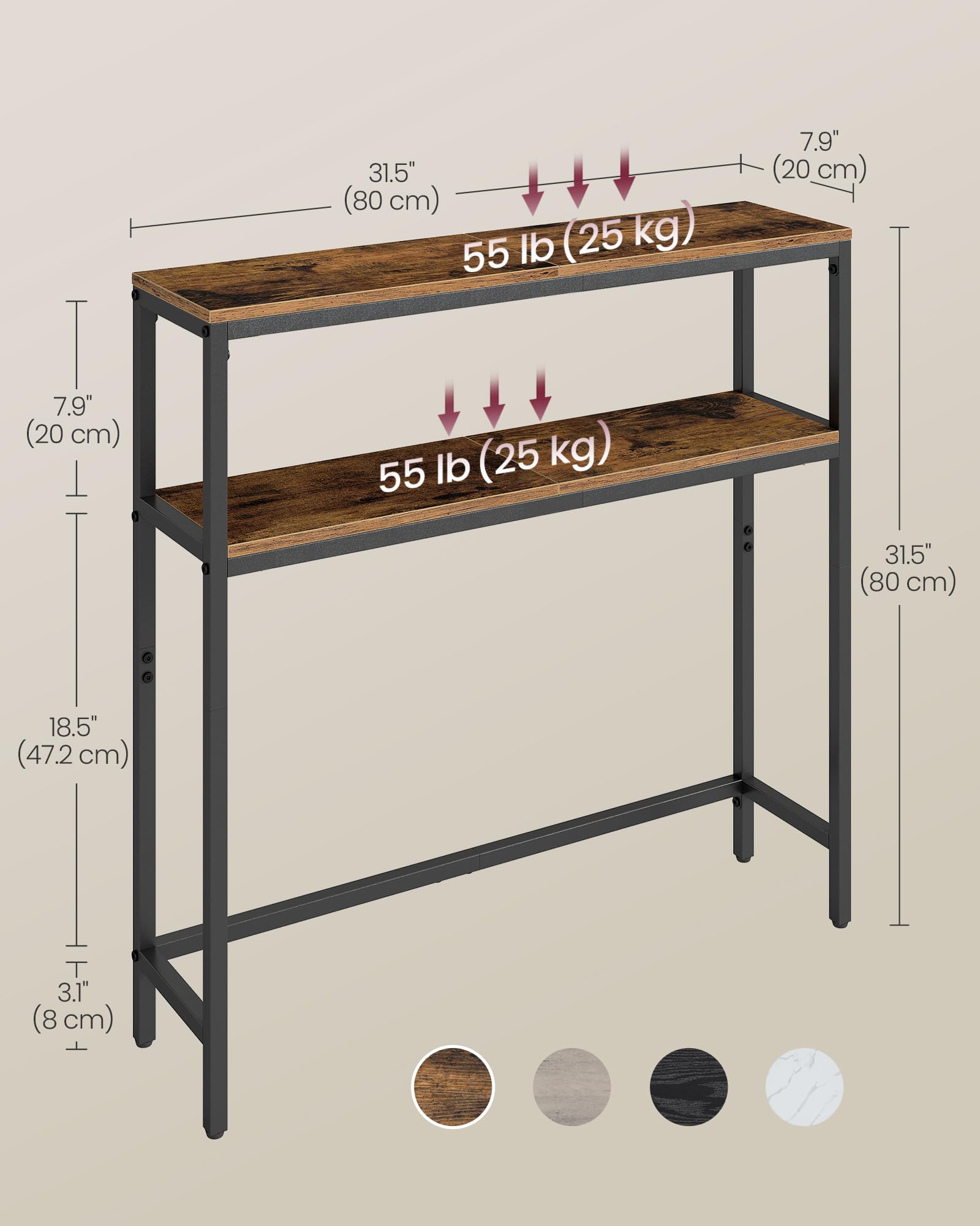 VASAGLE adjustable feet leveling the table on uneven floors