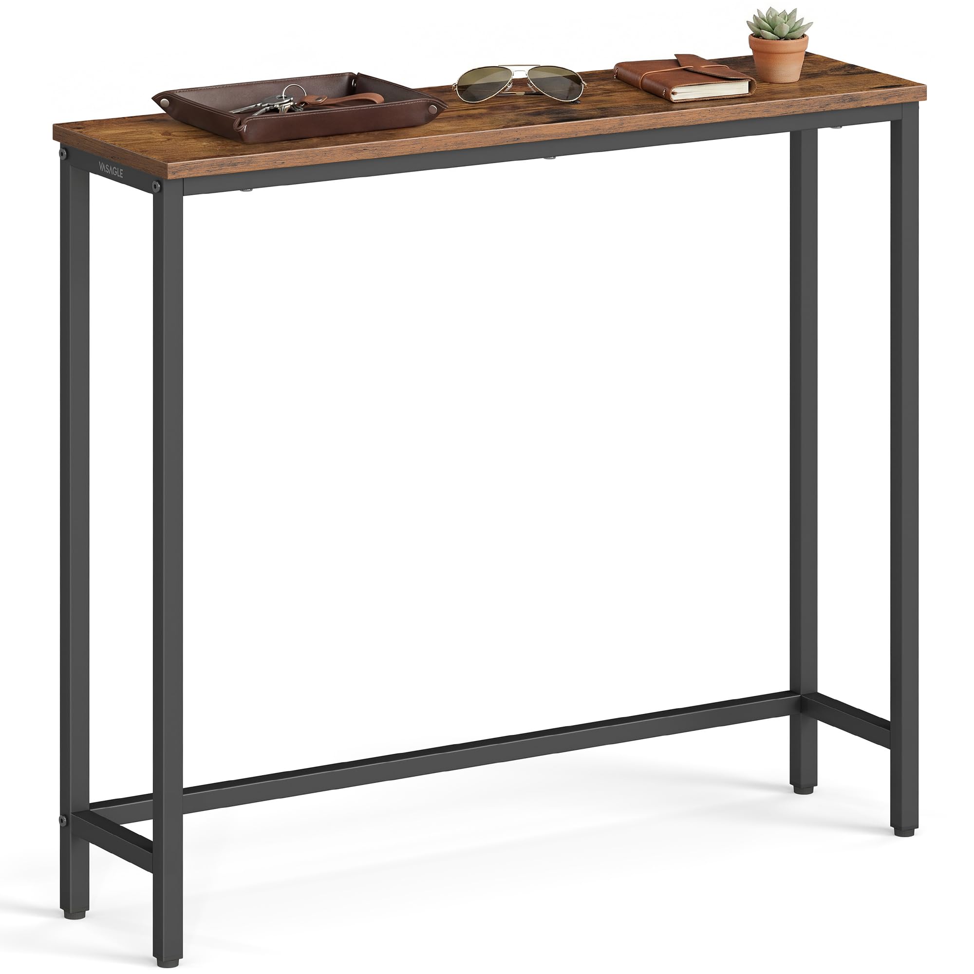 VASAGLE console table with a one-piece top, ideal for compact spaces.