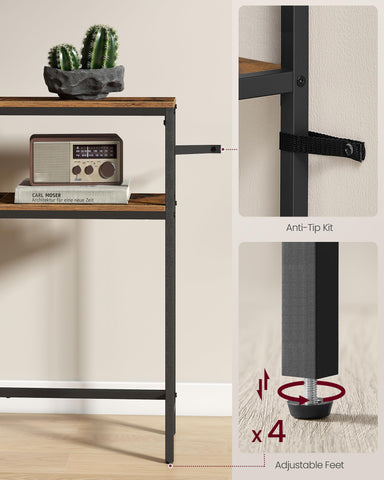 VASAGLE particleboard panels with steel frame for sturdy daily use