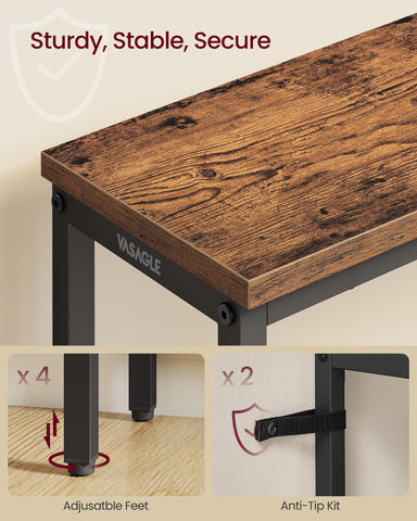 VASAGLE rustic finish adds modern charm to living spaces.