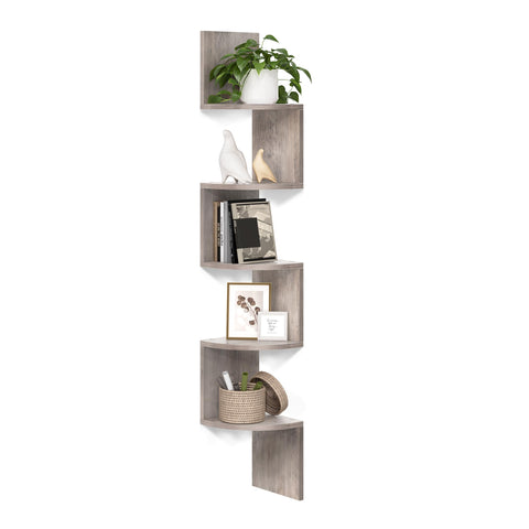 VASAGLE corner shelf wall mount five-tier design for compact storage