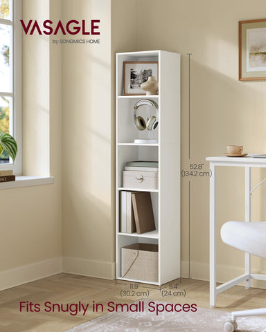 VASAGLE Custos 5-tier adjustable shelves ready for tall books and decor