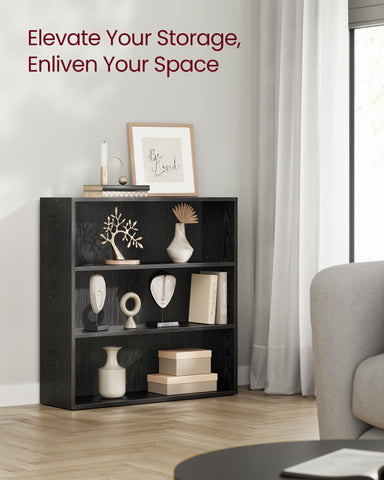 VASAGLE Custos adjustable shelves in three heights offer flexible display options.