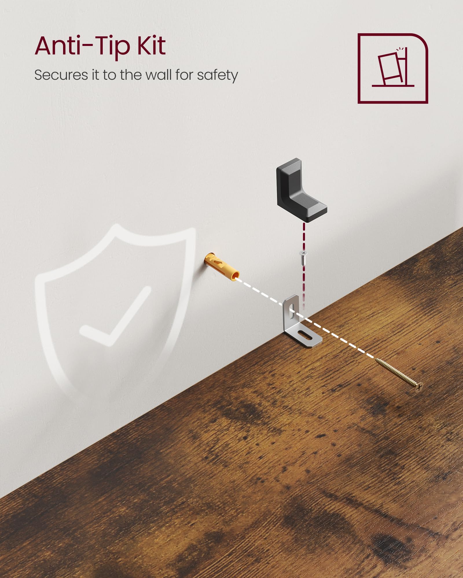 VASAGLE CUSTOS easy-to-assemble design saves setup time.