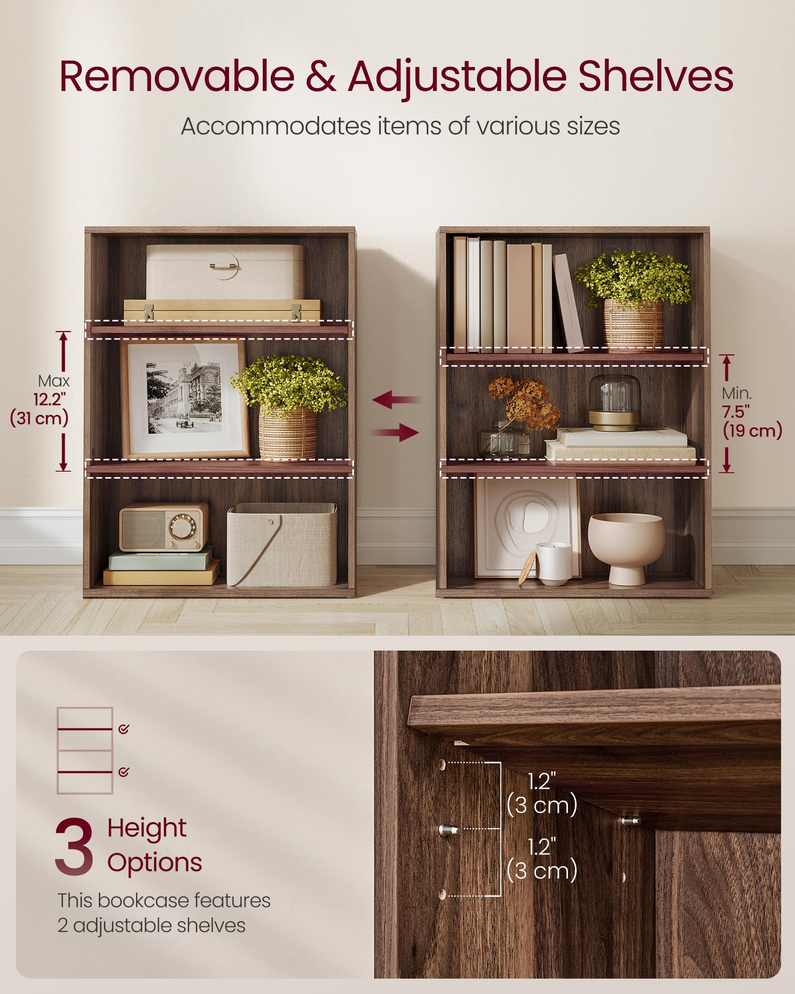 VASAGLE Custos open storage shelf for books, plants, and decor