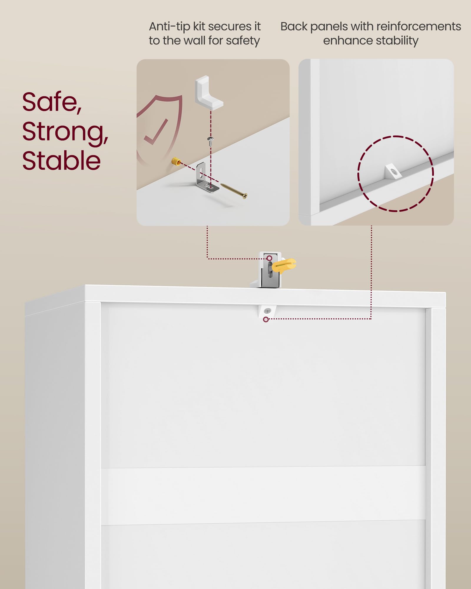 VASAGLE Custos adjustable-height tiers accommodate diverse items efficiently.