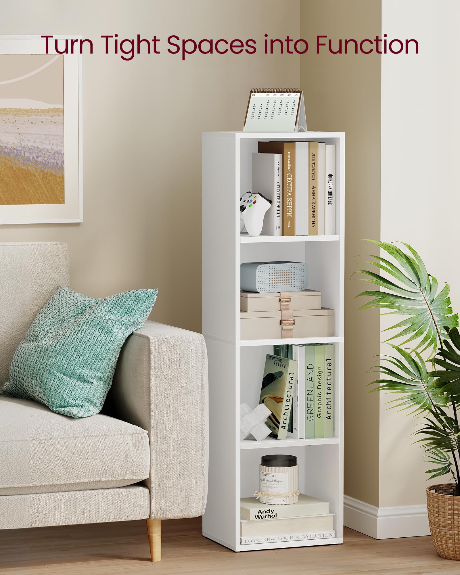 VASAGLE Custos versatile shelf for living room, dining area, or home office.
