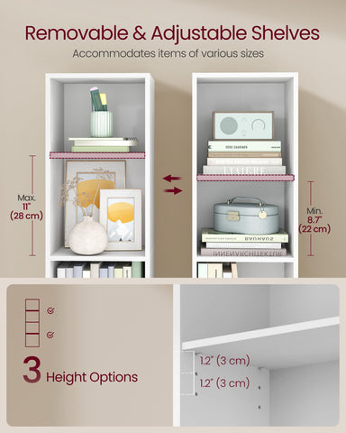 VASAGLE Custos space-saving design fits books and decor in small rooms.