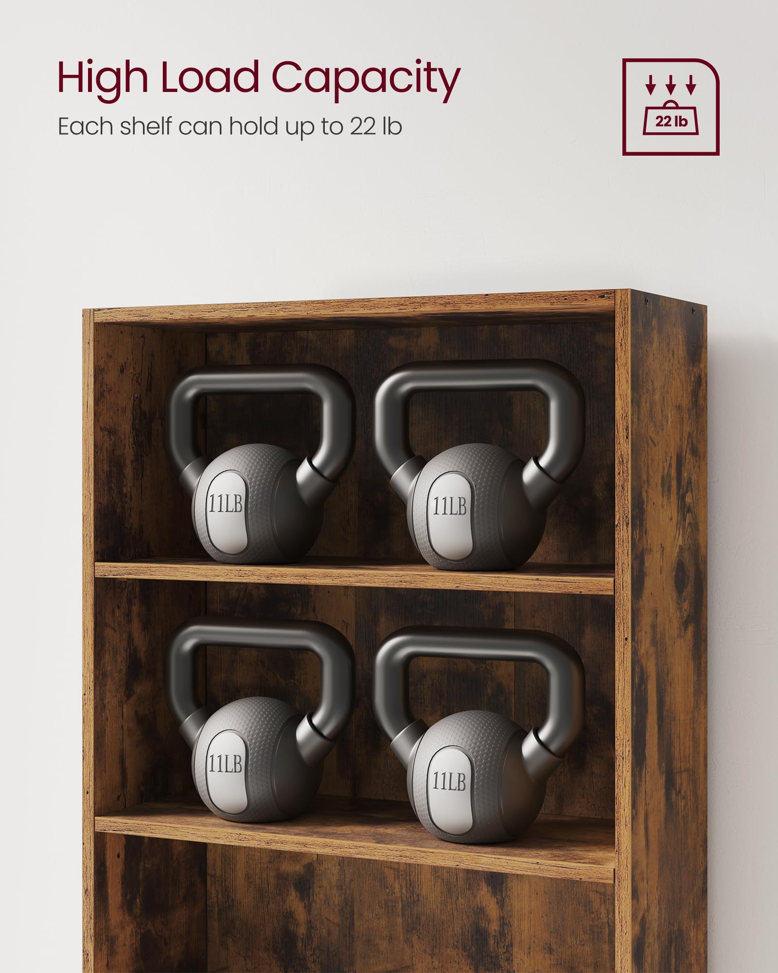 VASAGLE CUSTOS ideal for books, plants, and keepsakes in any room.