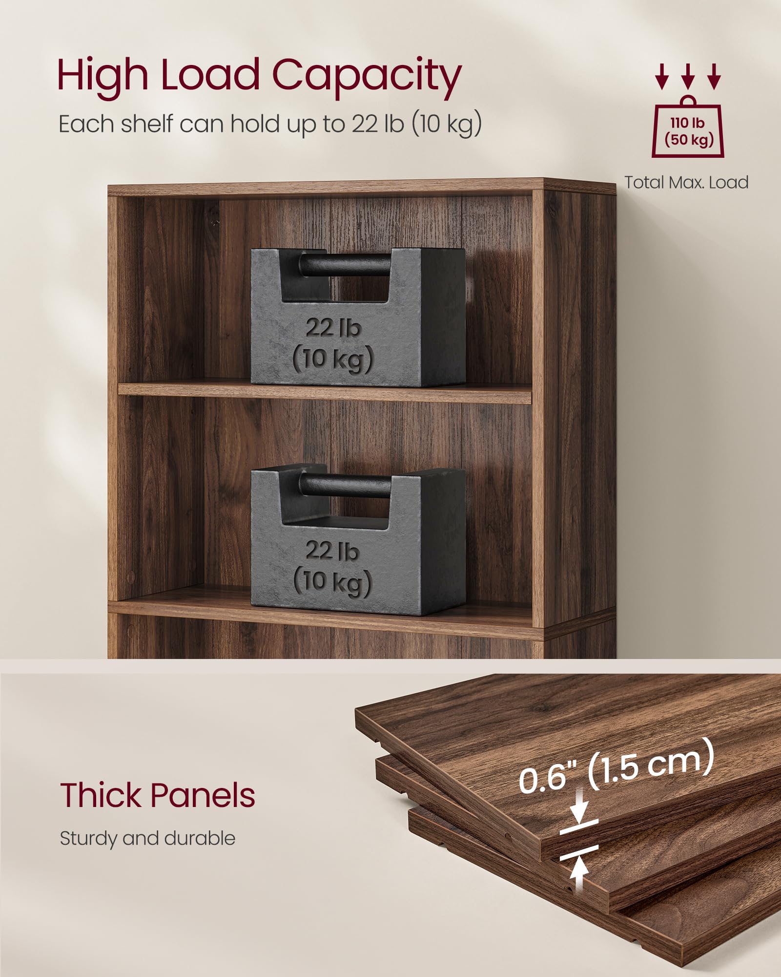 VASAGLE Custos easy assembly with labeled parts saves time.