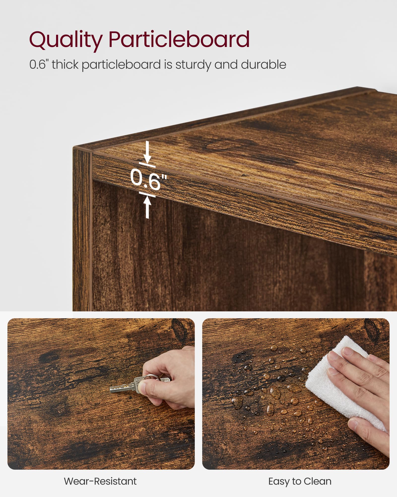 VASAGLE CUSTOS holds up to 22 lb per shelf for versatile display.