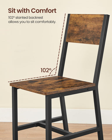 VASAGLE dining chair 2 load-capacity-220lb demonstrates sturdy construction for everyday meals.