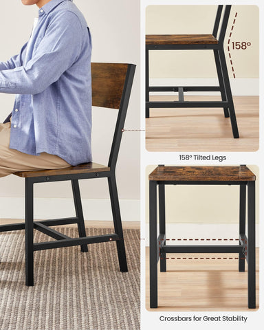 VASAGLE dining chair 2 multipurpose-space ideal for dining rooms, kitchens, balconies.
