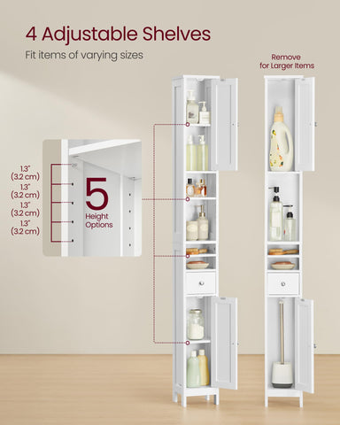 VASAGLE doors mounted flexibly demonstrates left-right placement to suit room layout.