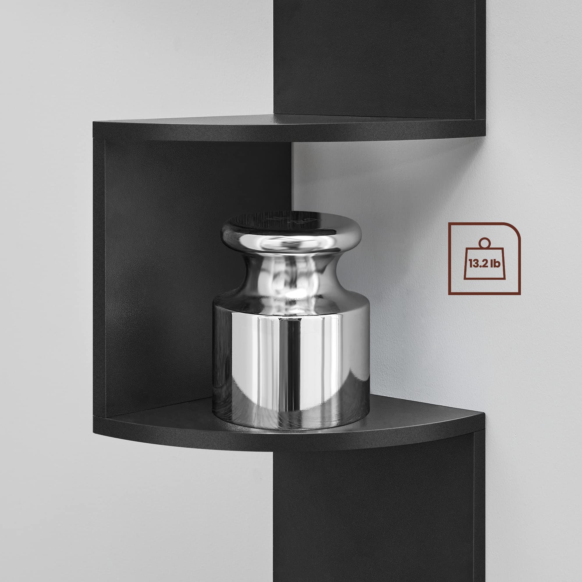 VASAGLE durable shelf supports up to 13.2 lb per level for books or toiletries.